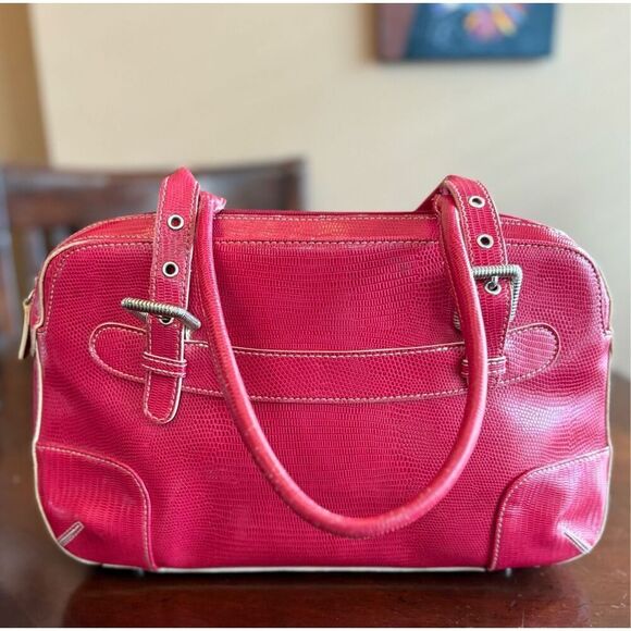 MX FASHION - EUC Faux Leather Croc-Embossed Long Handle Shoulder Bag in Red - Picture 6 of 15